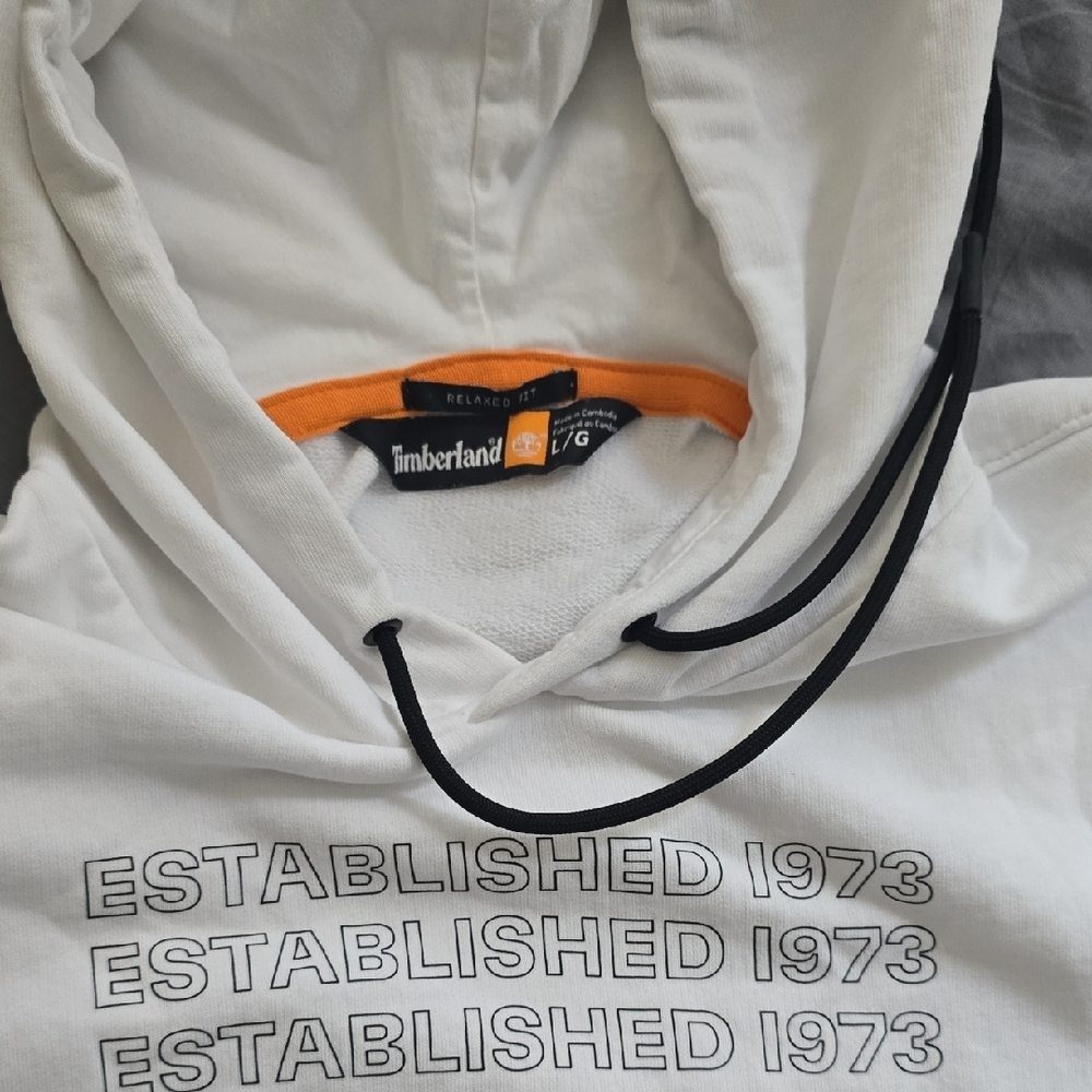 Timberland White Hoodie Sweater - Picture 2 of 5